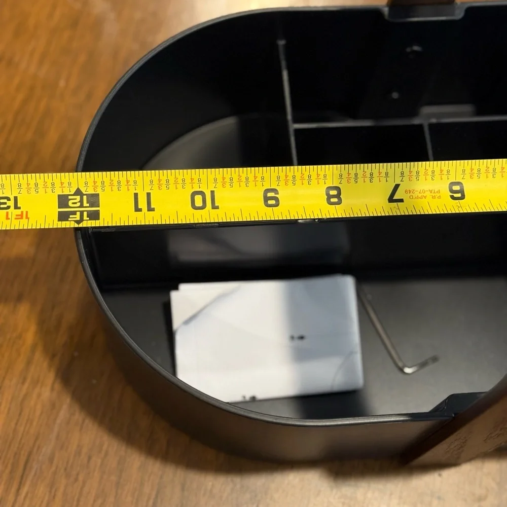 Black Metal Organizer with Wooden Handle